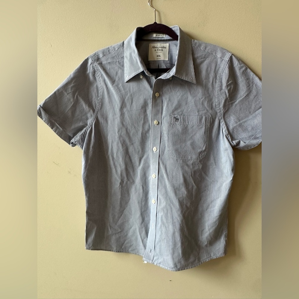 Abercrombie & Fitch Men's Casual Blue Shirt